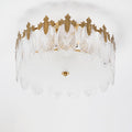 Lustre de vidro decorativo em formato redondo