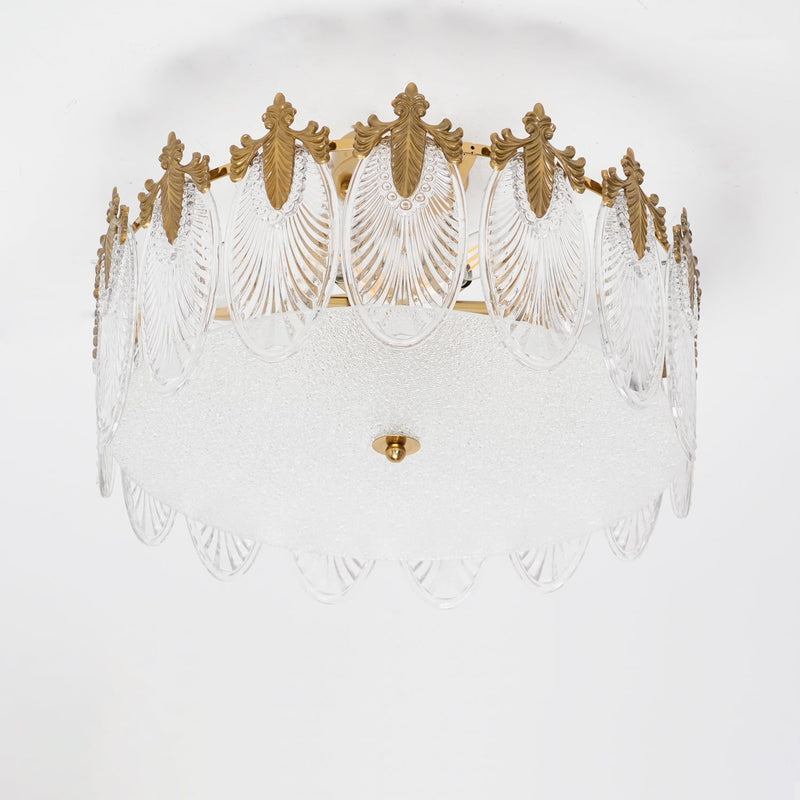Lustre de vidro decorativo em formato redondo