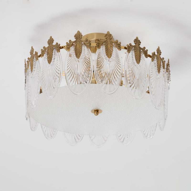 Lustre de vidro decorativo em formato redondo