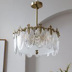 Lustre de vidro decorativo em formato redondo
