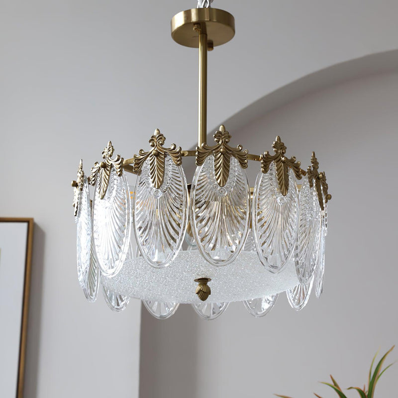 Lustre de vidro decorativo em formato redondo