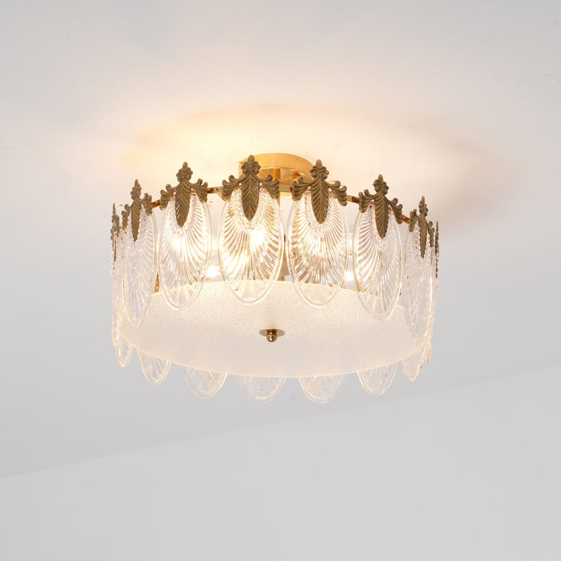 Lustre de vidro decorativo em formato redondo