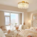 Lustre de vidro decorativo em formato redondo