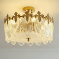 Lustre de vidro decorativo em formato redondo