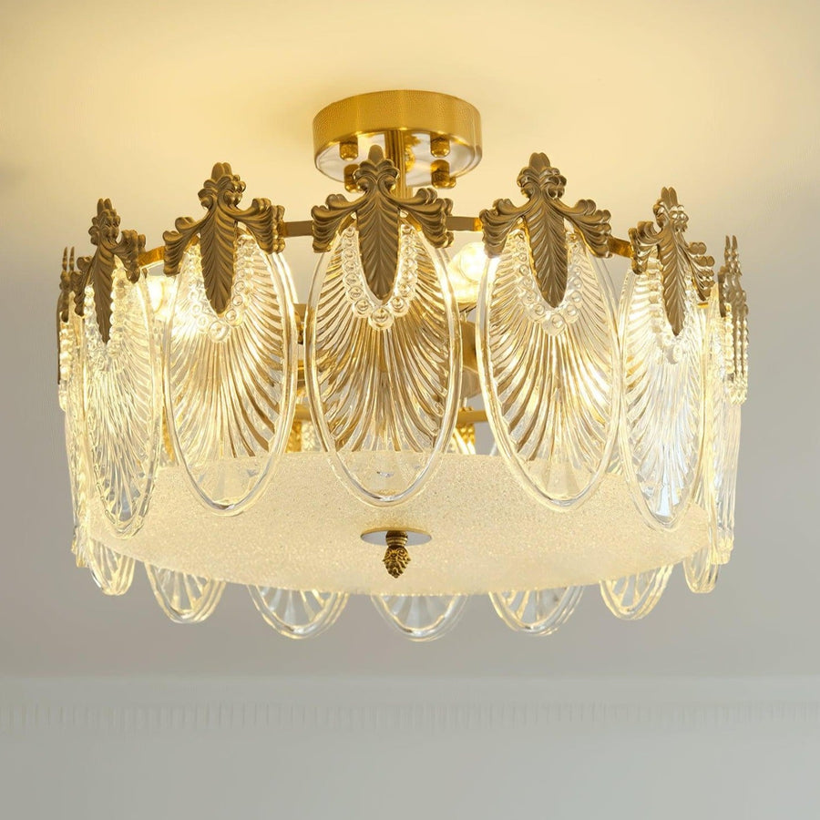 Lustre de vidro decorativo em formato redondo