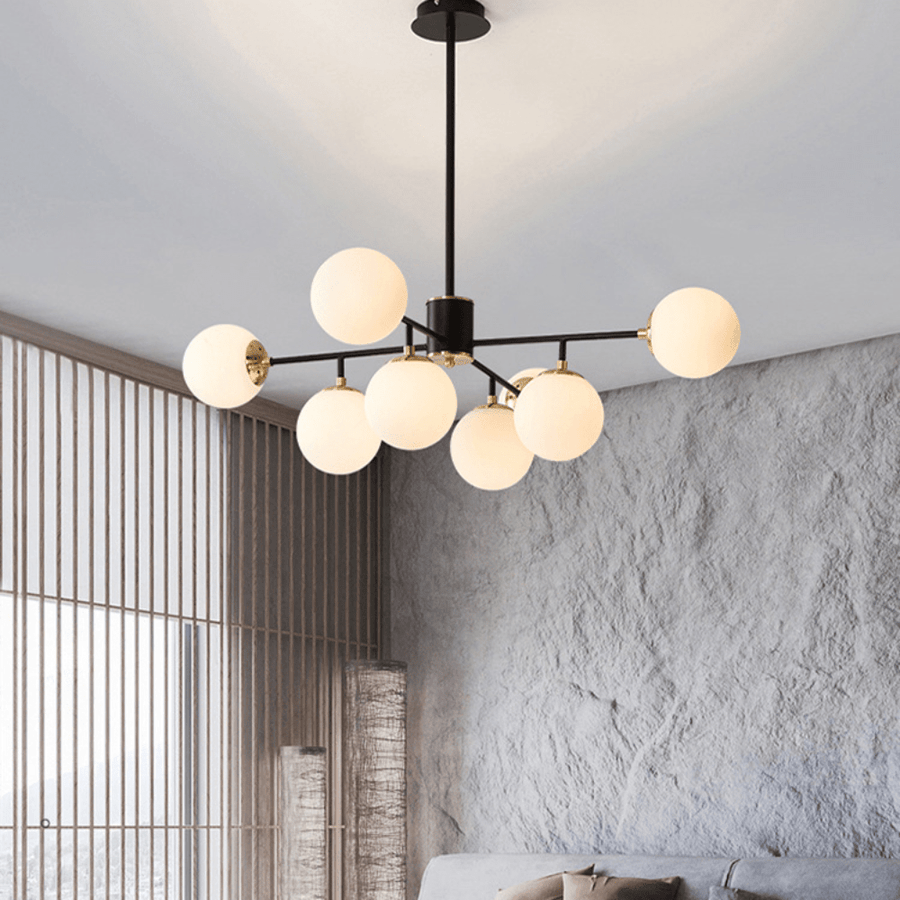 Lustre de vidro no estilo escandinavo Branco leitoso