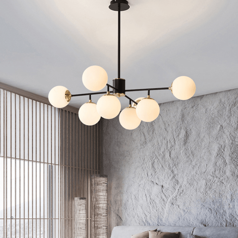 Lustre de vidro no estilo escandinavo Branco leitoso