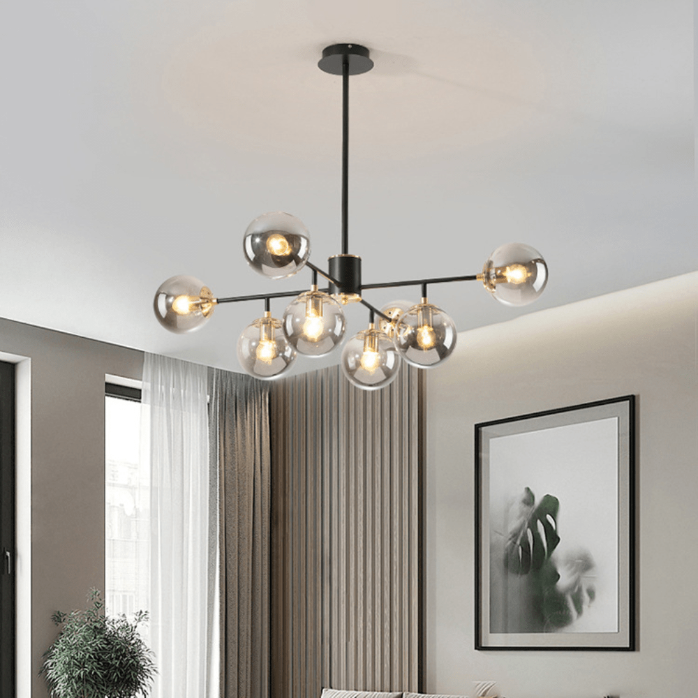 Lustre de vidro no estilo escandinavo Cinza fumê