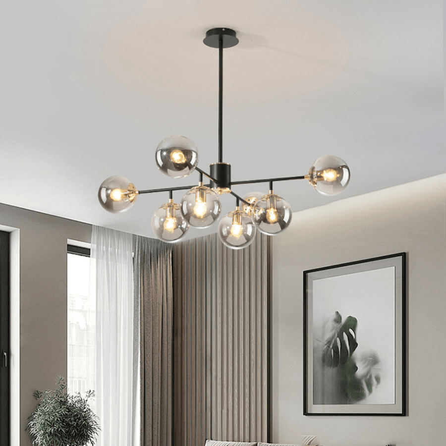 Lustre de vidro no estilo escandinavo Cinza fumê