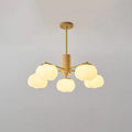 Lustre inovador de madeira com bolinhas de algodão para sala de estar