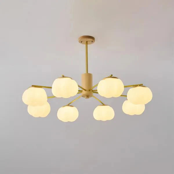 Lustre inovador de madeira com bolinhas de algodão para sala de estar