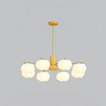 Lustre inovador de madeira com bolinhas de algodão para sala de estar