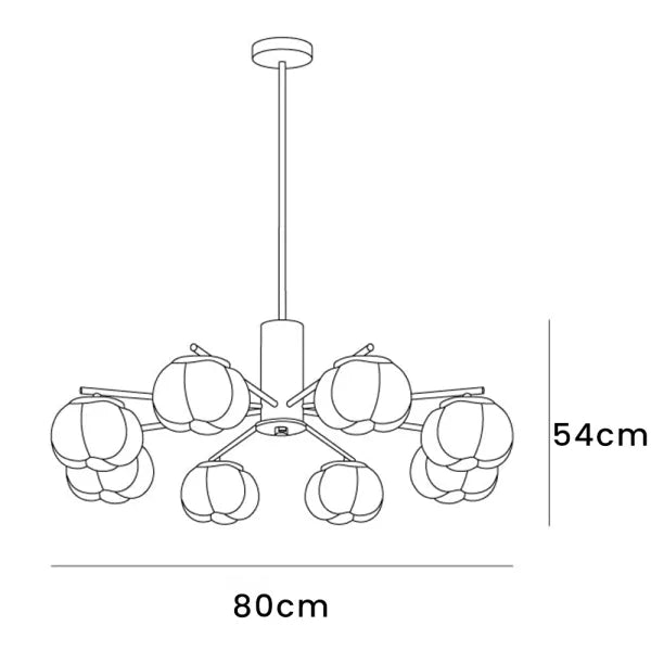 Lustre inovador de madeira com bolinhas de algodão para sala de estar