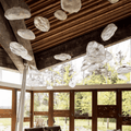 Lustre moderno em vidro soprado com design minimalista