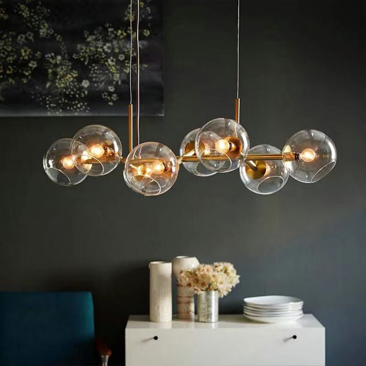 Lustre nórdico com esfera de vidro