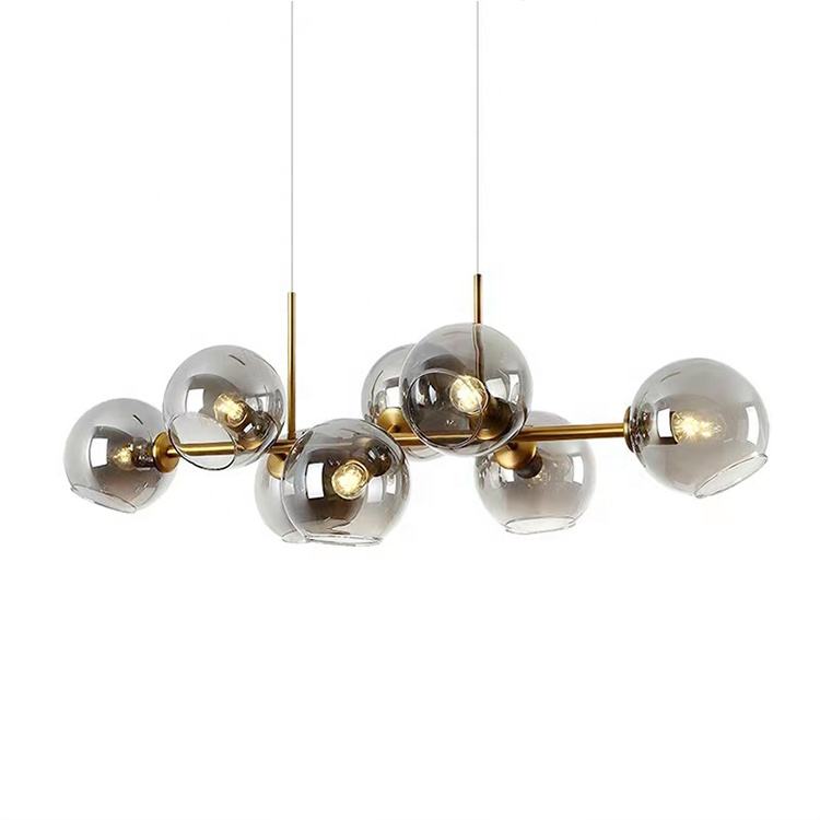 Lustre nórdico com esfera de vidro