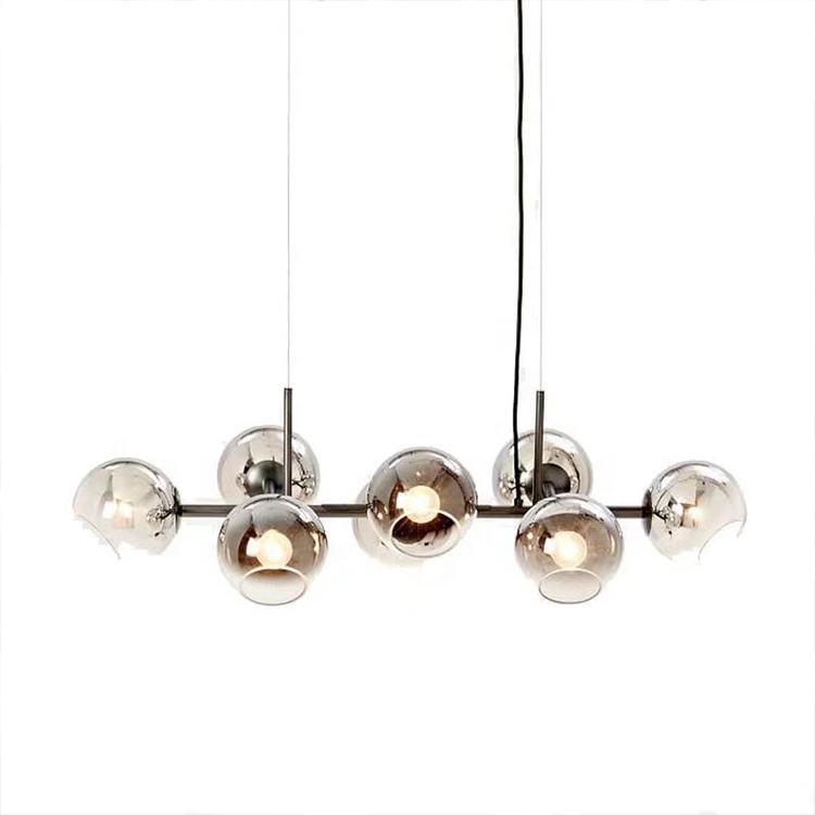 Lustre nórdico com esfera de vidro
