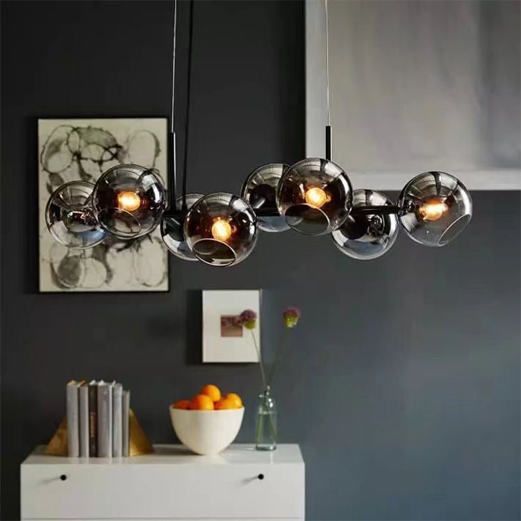 Lustre nórdico com esfera de vidro
