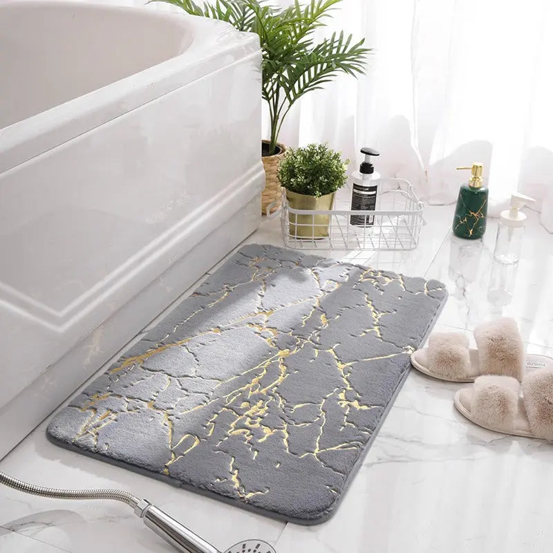 Luxuoso Tapete de Banho • Super Macio e Absorvente Cinza