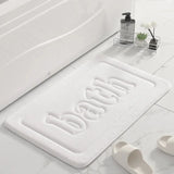 Luxuoso Tapete de Banho em Espuma de Memória Velour Branco