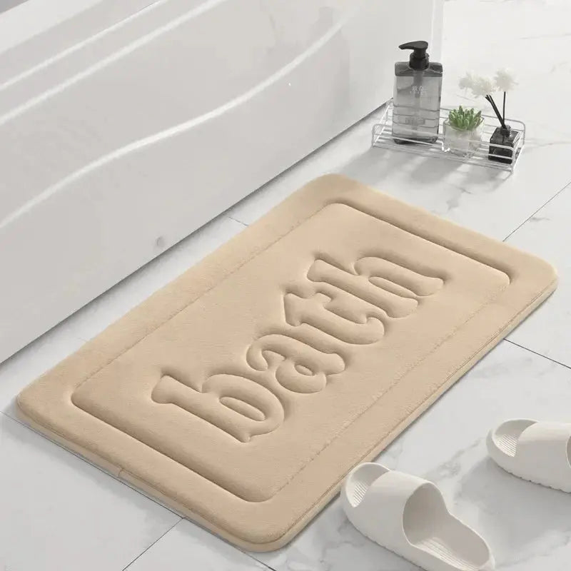 Luxuoso Tapete de Banho em Espuma de Memória Velour Caqui
