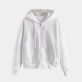 Moletom de Tricô com Zíper para o Outono/Inverno Branco