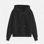 Moletom de Tricô com Zíper para o Outono/Inverno Preto