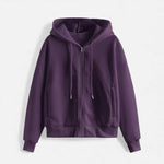 Moletom de Tricô com Zíper para o Outono/Inverno Roxo