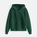 Moletom de Tricô com Zíper para o Outono/Inverno Verde Escuro