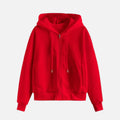 Moletom de Tricô com Zíper para o Outono/Inverno Vermelho
