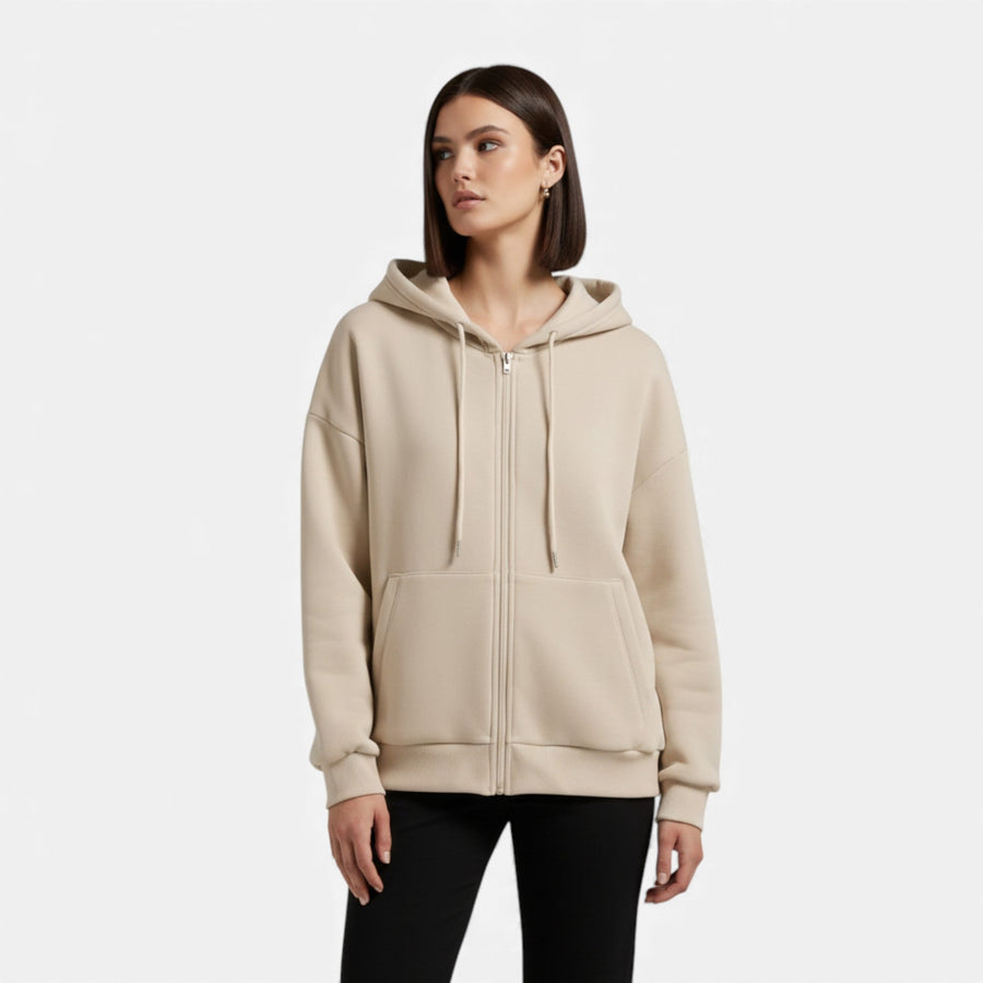 Moletom de Tricô com Zíper para o Outono/Inverno