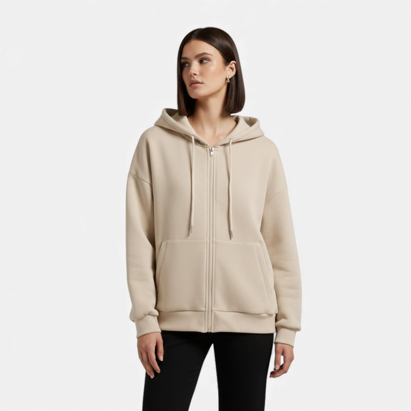Moletom de Tricô com Zíper para o Outono/Inverno
