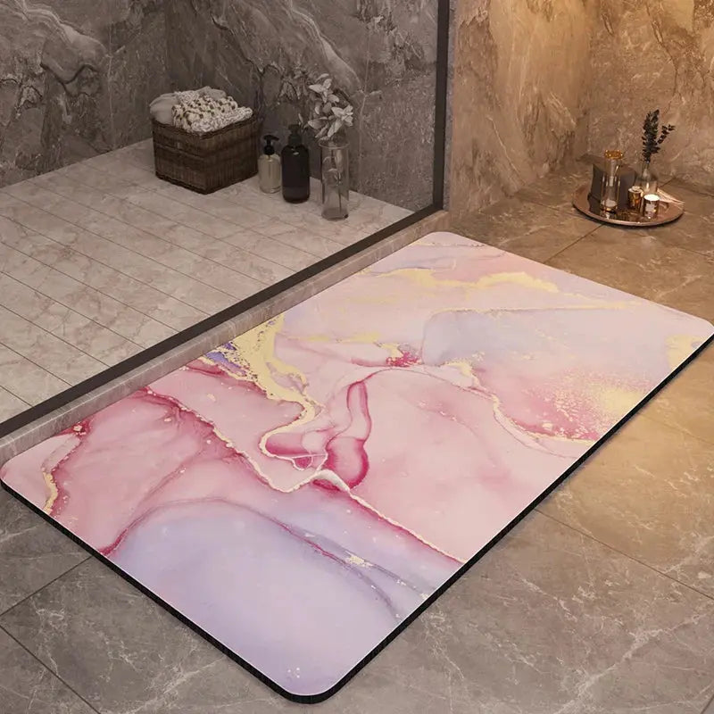 Opulenza • Tapete de Banheiro Luxuoso com Secagem Rápida Majestade Rosa