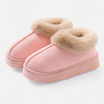 Pantufas de Inverno de Pelúcia Femininas Rosa