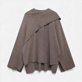Poncho Cardigan Elegante em Lã para Mulheres Marrom
