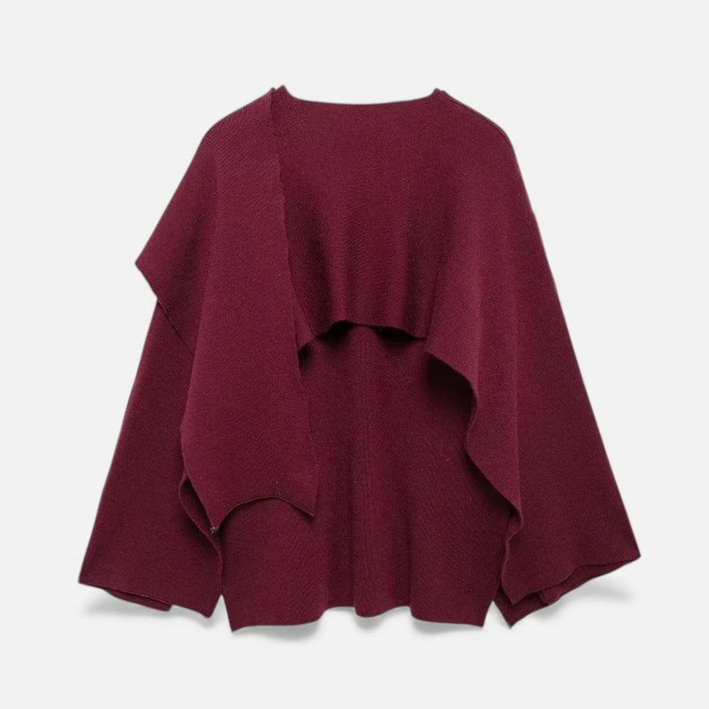 Poncho Cardigan Elegante em Lã para Mulheres