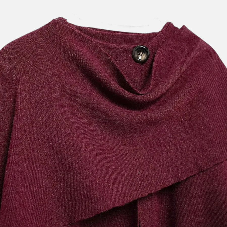Poncho Cardigan Elegante em Lã para Mulheres