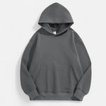 Pullover Unissex de Moletom Polar Grosso - Estilo Confortável e Elegante Cinza