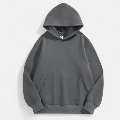 Pullover Unissex de Moletom Polar Grosso - Estilo Confortável e Elegante Cinza