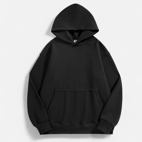 Pullover Unissex de Moletom Polar Grosso - Estilo Confortável e Elegante Preto