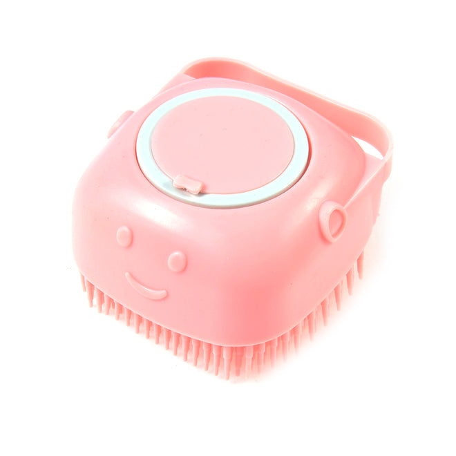 PupFat | Escova de banho de silicone para cachorros e gatos Rosa