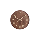 Relógio de Parede Minimalista em Madeira de Nogueira