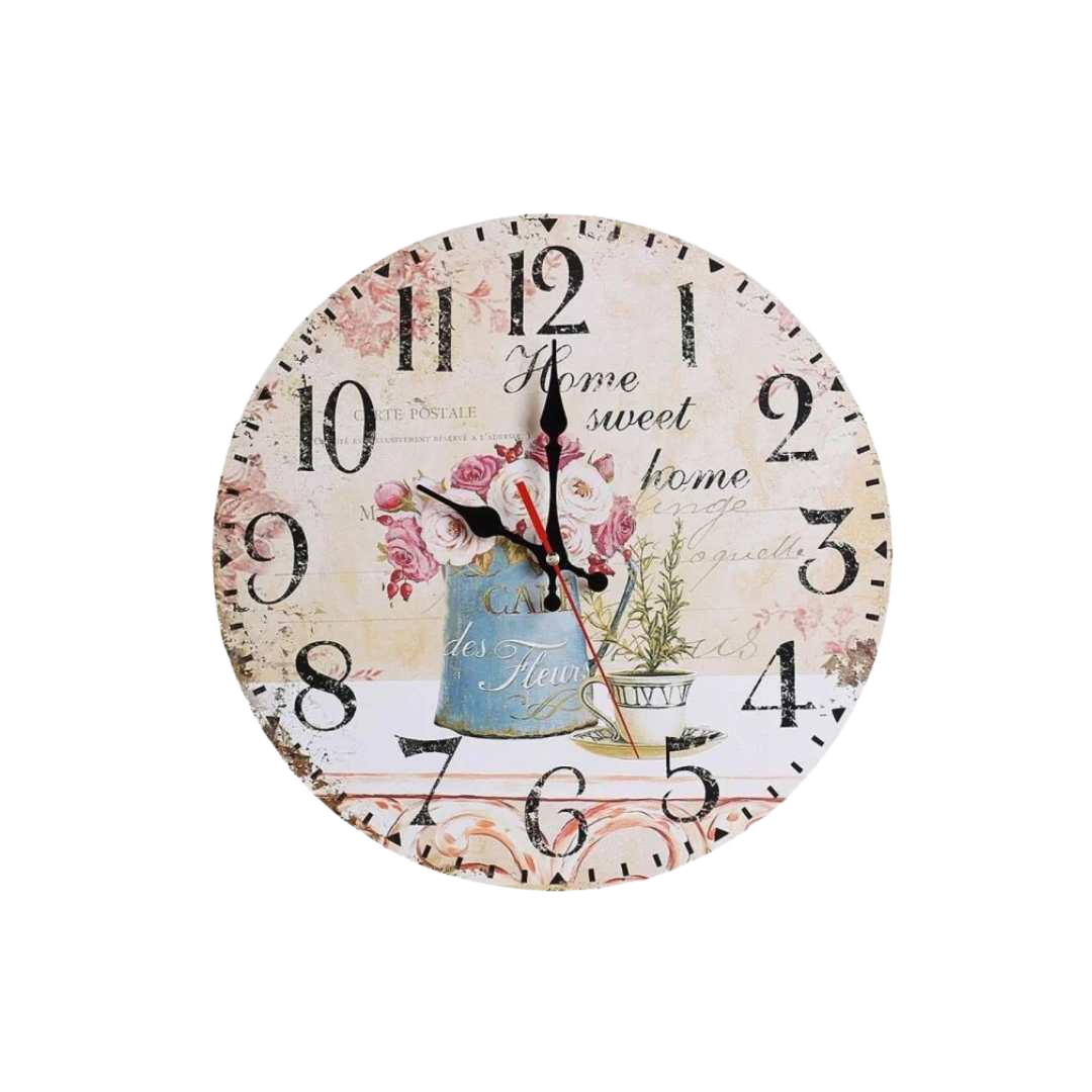Relógio de parede com design floral sofisticado