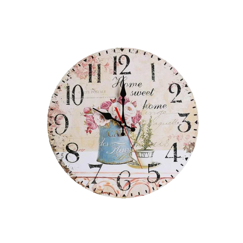 Relógio de parede com design floral sofisticado