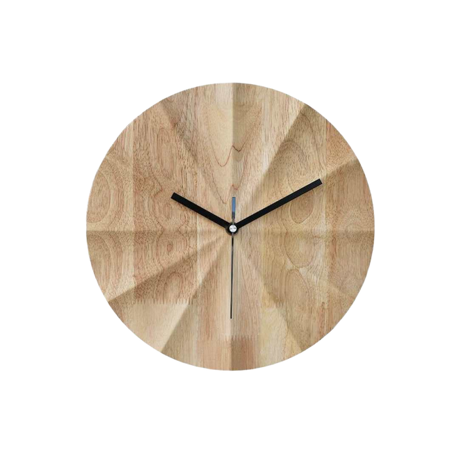 Relógio de parede em madeira com design minimalista