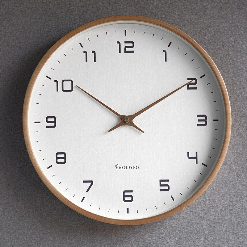 Relógio de parede escandinavo com design minimalista e sofisticado Madeira natural