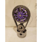 Relógio de parede moderno com engrenagem e design elegante Roxo