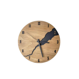 Relógio de parede sofisticado em madeira artesanal