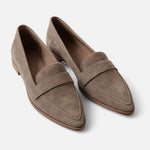 Retro Feminine Pointed-Toe Moccasins Caqui