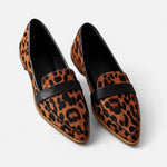 Retro Feminine Pointed-Toe Moccasins Leopardo